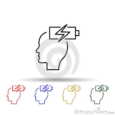 Energy, brain, recharge multi color style icon. Simple thin line, outline vector of creative thinking icons for ui and ux, website Stock Photo