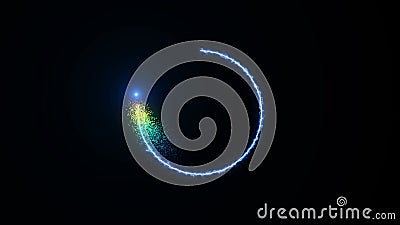 Energy circle with a flash on a black background Stock Photo