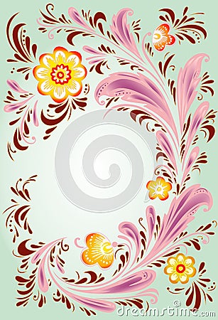 Vintage vector flowers ornament Vector Illustration