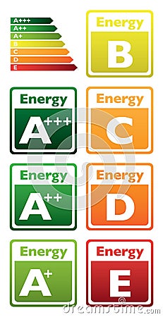 Energy class tag Cartoon Illustration