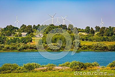 Energy concept. Renewable energy in countryside. Ecology in rural area Stock Photo