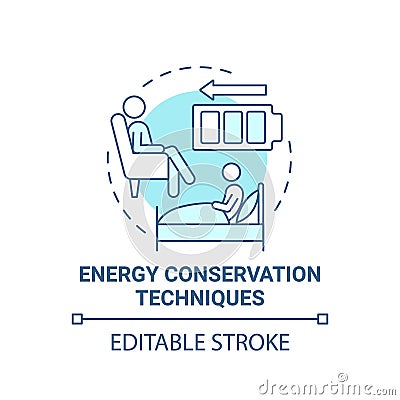 Energy conservation technique blue concept icon Vector Illustration