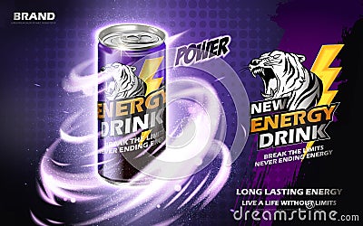 Energy drink ad Vector Illustration