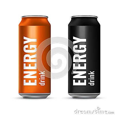 Energy drink in a tin can. Flight cooling drink. Vector 3d illustration Vector Illustration