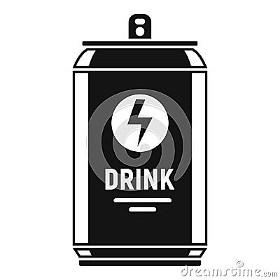 Energy drink tin can icon, simple style Vector Illustration