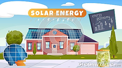 Energy Economy Flat Composition Cartoon Illustration