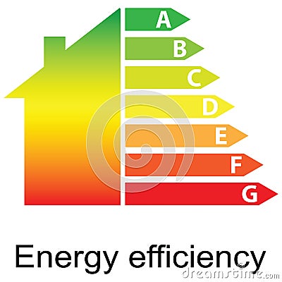 Energy efficiency rating and house () Vector Illustration