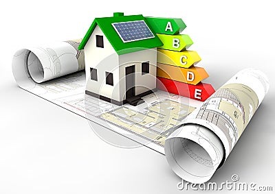 Energy Efficiency Rating House Stock Photo