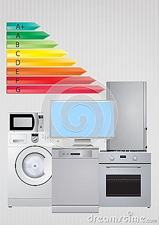 Energy efficiency rating scale Stock Photo