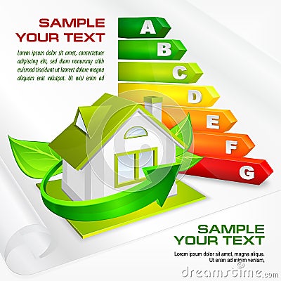 Energy efficiency rating & text Vector Illustration