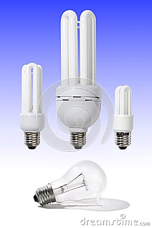 Energy Efficient Light Bulbs Stock Photo