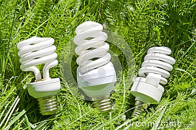 Energy efficient light bulbs Stock Photo