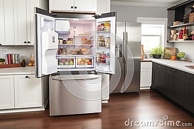 energy-efficient refrigerator with convenient features and streamlined design Stock Photo
