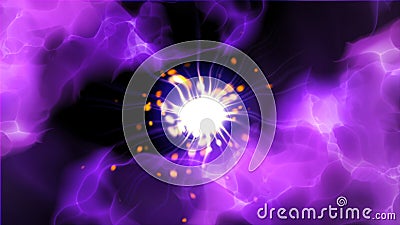 Dynamic energy field with flashes, bright stormy background, 3d render computer generated backdrop Stock Photo