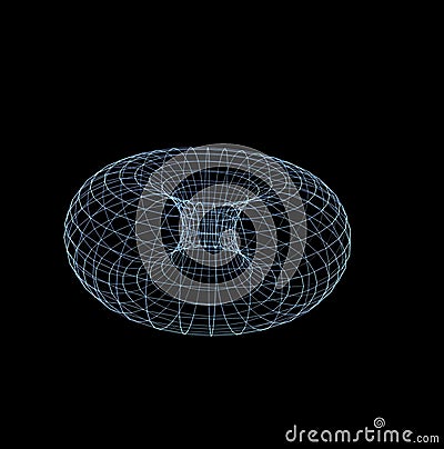 Energy field illustration 3d render man woman inside spiral x-ray Cartoon Illustration