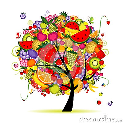 Energy fruit tree for your design Vector Illustration