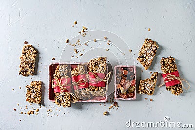 Energy granola bars Stock Photo