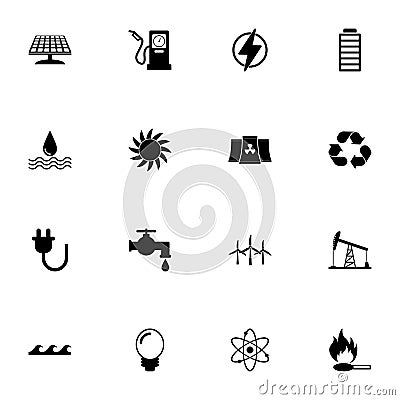 Energy icon - Expand to any size - Change to any colour. Perfect Flat Vector Contains such Icons as power, water, gas, electricity Stock Photo