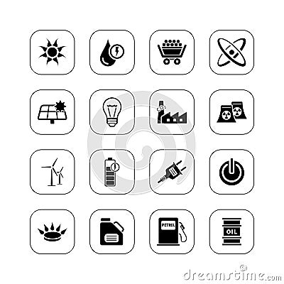 Energy icons - BW series Vector Illustration