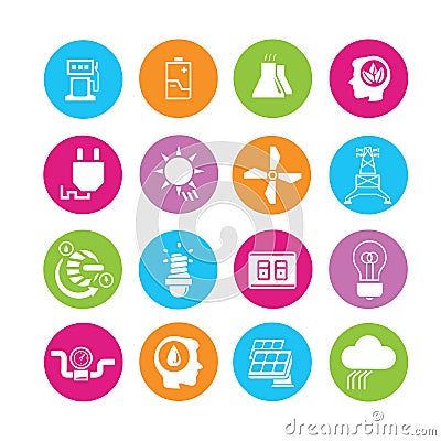 Energy icons Stock Photo
