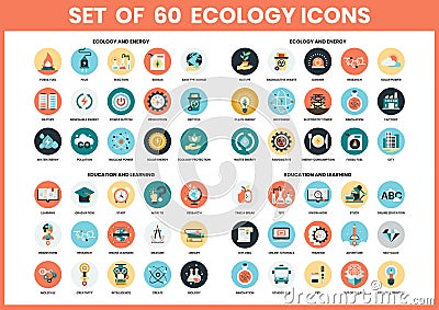 Energy icons set for business Vector Illustration