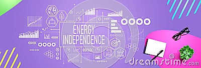 Energy Independence concept with notebook and pen Stock Photo