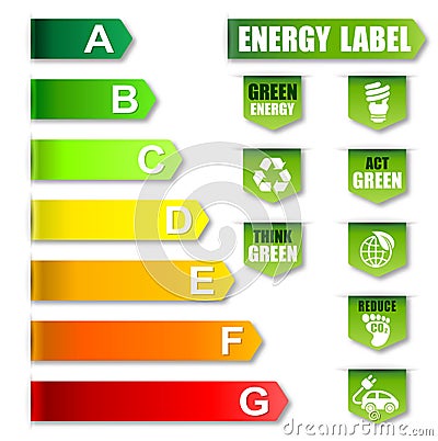 Energy Label and Environment friendly Label Stock Photo
