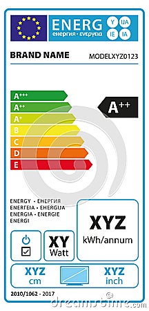 Energy label - TV Vector Illustration