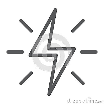 Energy line icon, electric and power, lightning sign, vector graphics, a linear pattern on a white background. Vector Illustration