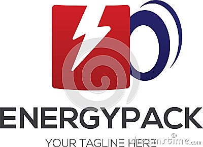 Energy pack abstract logo design template vector glass electric colorful Vector Illustration