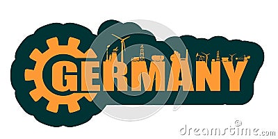 Energy and Power icons. Germany word Vector Illustration