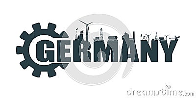 Energy and Power icons. Germany word Vector Illustration