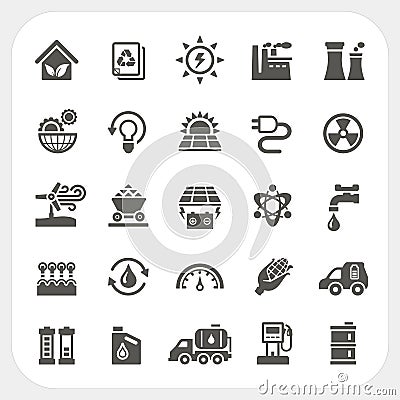 Energy and Power icons set Vector Illustration