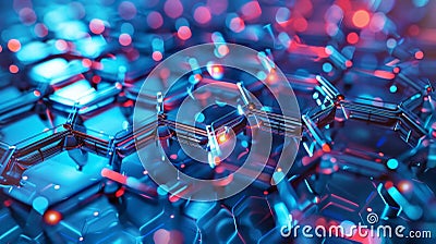 The energy produced by these cells is securely stored similar to how a blockchain stores verified data Stock Photo