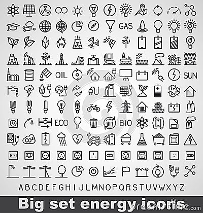 Energy and resource icon set Vector Illustration