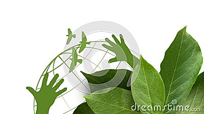 Energy saving background with the concept of loving the earth and reducing energy to preserve nature in the future on white Stock Photo