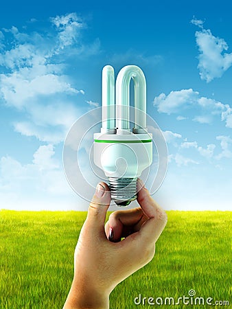 Energy saving bulb Cartoon Illustration