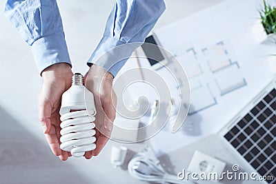 Energy saving cfl lamps Stock Photo