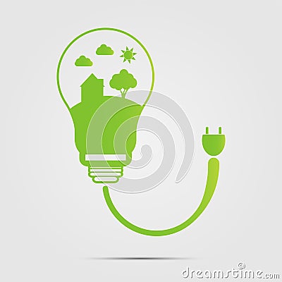 Energy saving digital design in light bulbs are energy-saving homes.vector illustrations Vector Illustration