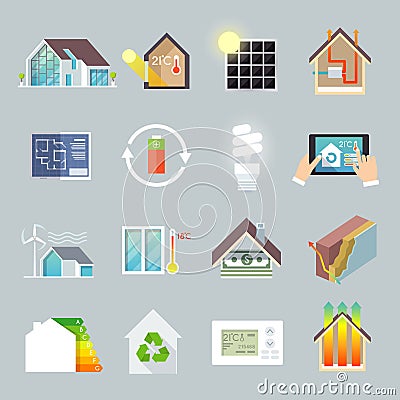 Energy Saving House Vector Illustration