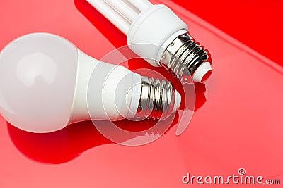 Energy saving light bulb to save money and electricity Stock Photo