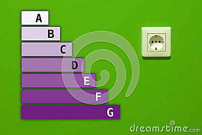 Energy savings chart with power point Stock Photo