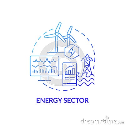 Energy sector blue gradient concept icon Vector Illustration