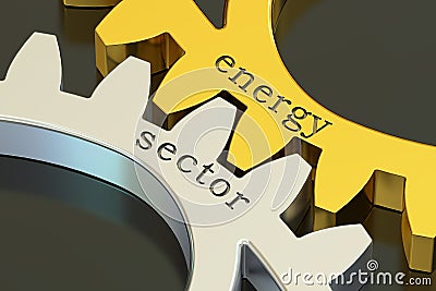 Energy Sector concept on the gearwheels, 3D rendering Stock Photo