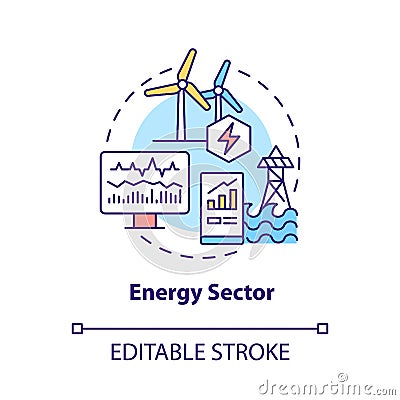 Energy sector concept icon Vector Illustration