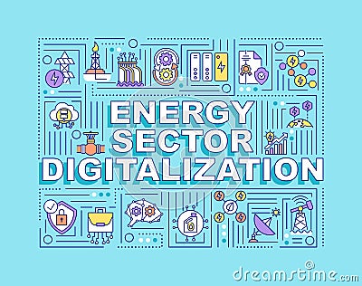 Energy sector digitalization word concepts banner Vector Illustration
