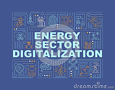 Energy sector digitalization word concepts banner Vector Illustration