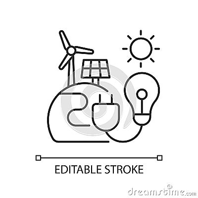 Energy sector linear icon Vector Illustration