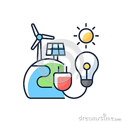 Energy sector RGB color icon Vector Illustration