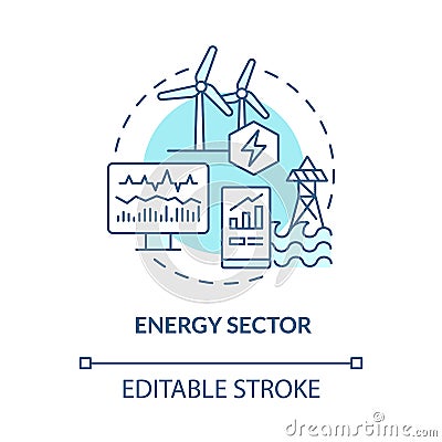 Energy sector turquoise concept icon Vector Illustration